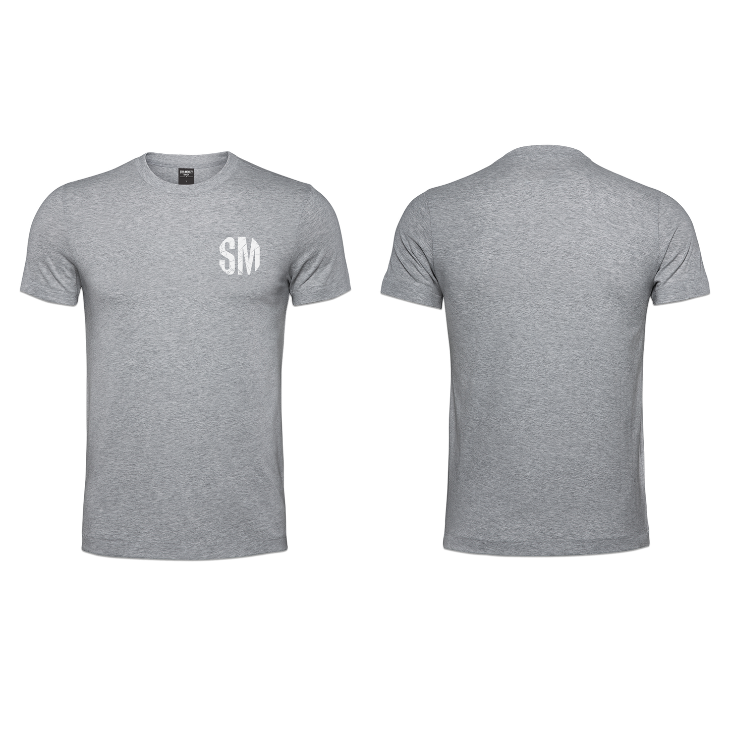 Mens T-Shirt - Grey Melange - SM White Pocket