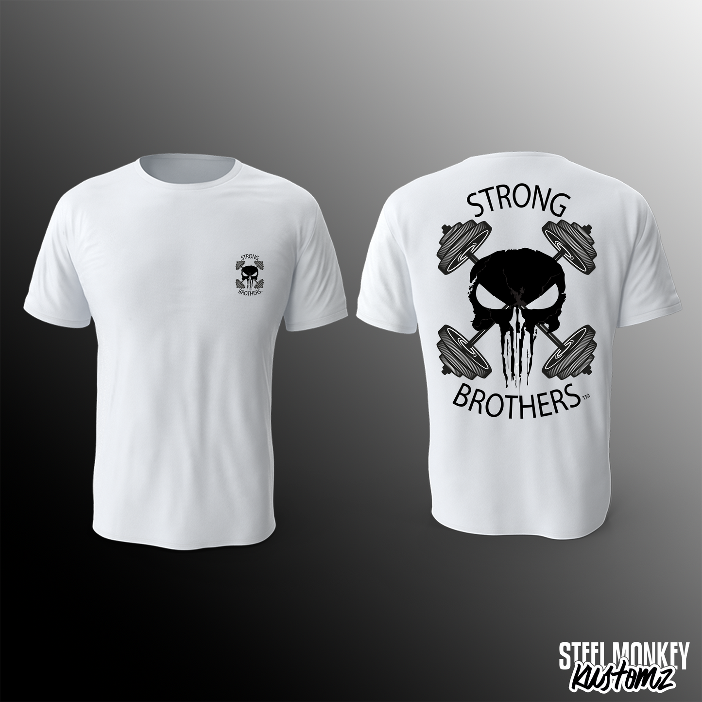 Strong Brothers - T-Shirt - White - Skull