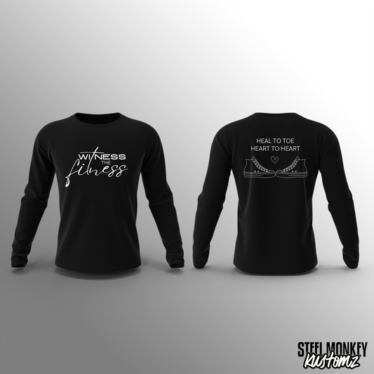 V-Town Walk - Unisex - Black - Long Sleeve - White Design