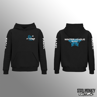 V-Town Padel - Black Hoodie - Winter League - Mixed