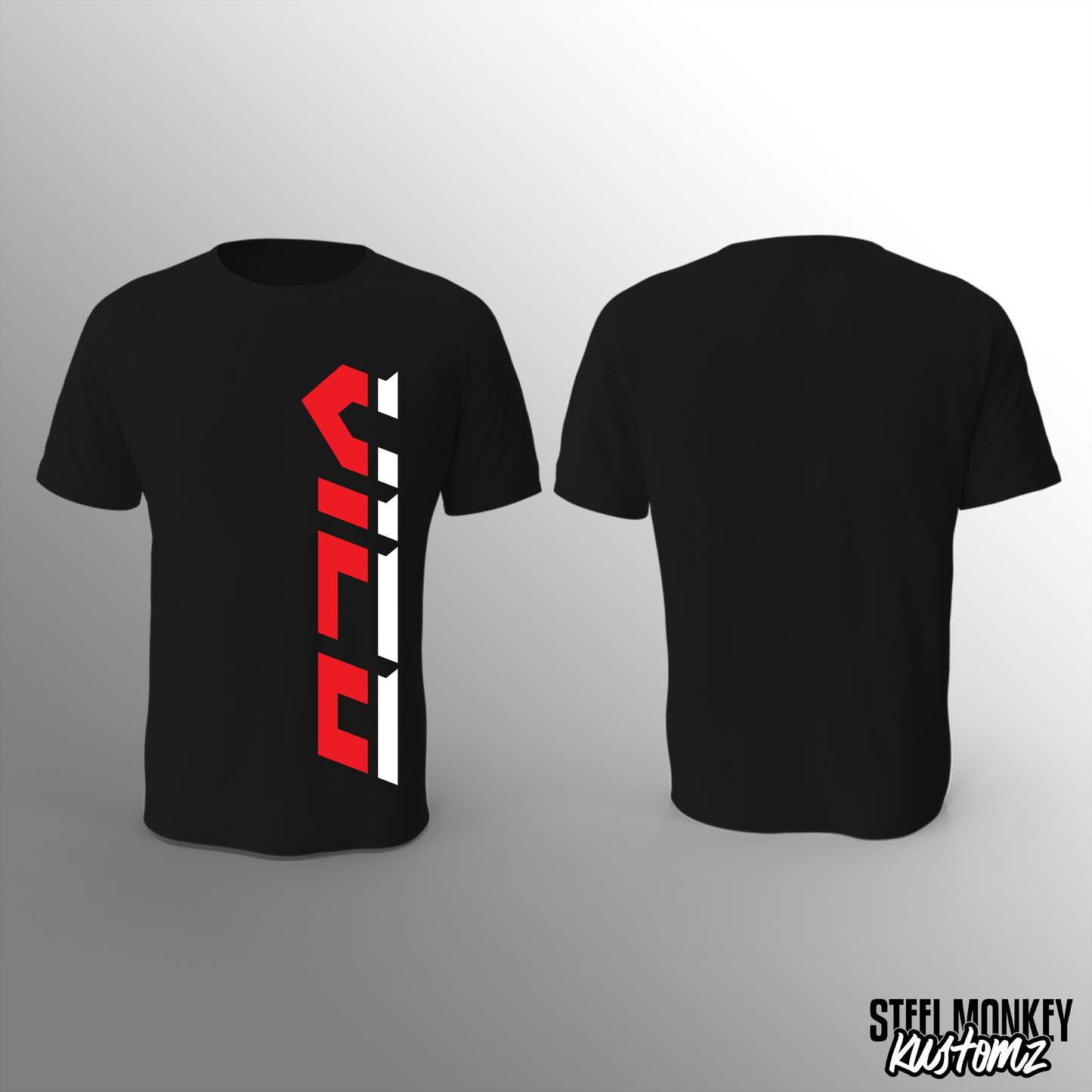 Vico Steel - Black - T-Shirt - Red&White