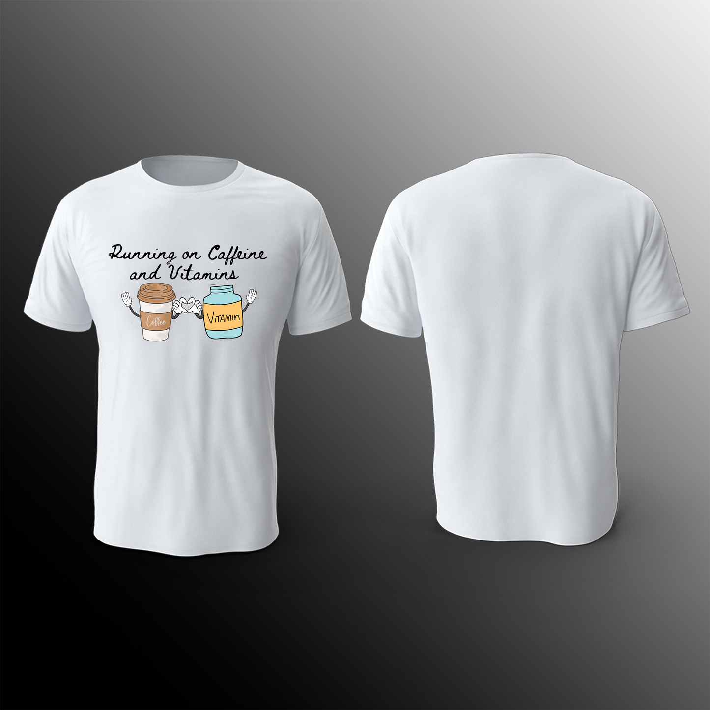 NutriFundi - White - T-Shirt - Running on Caffeine