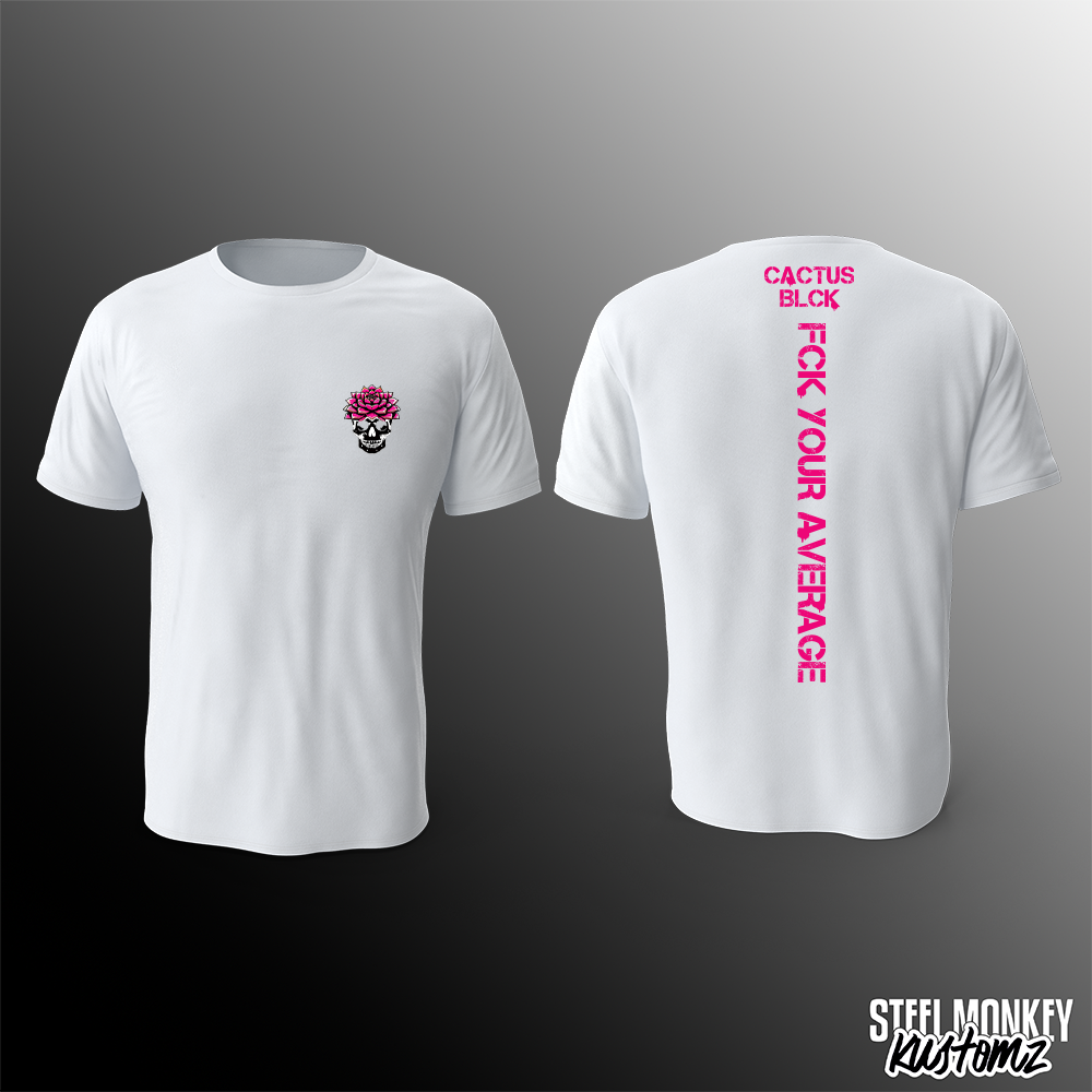 Cactus BLCK - Ladies - T-Shirt - White - Pink - FCK YOUR AVERAGE