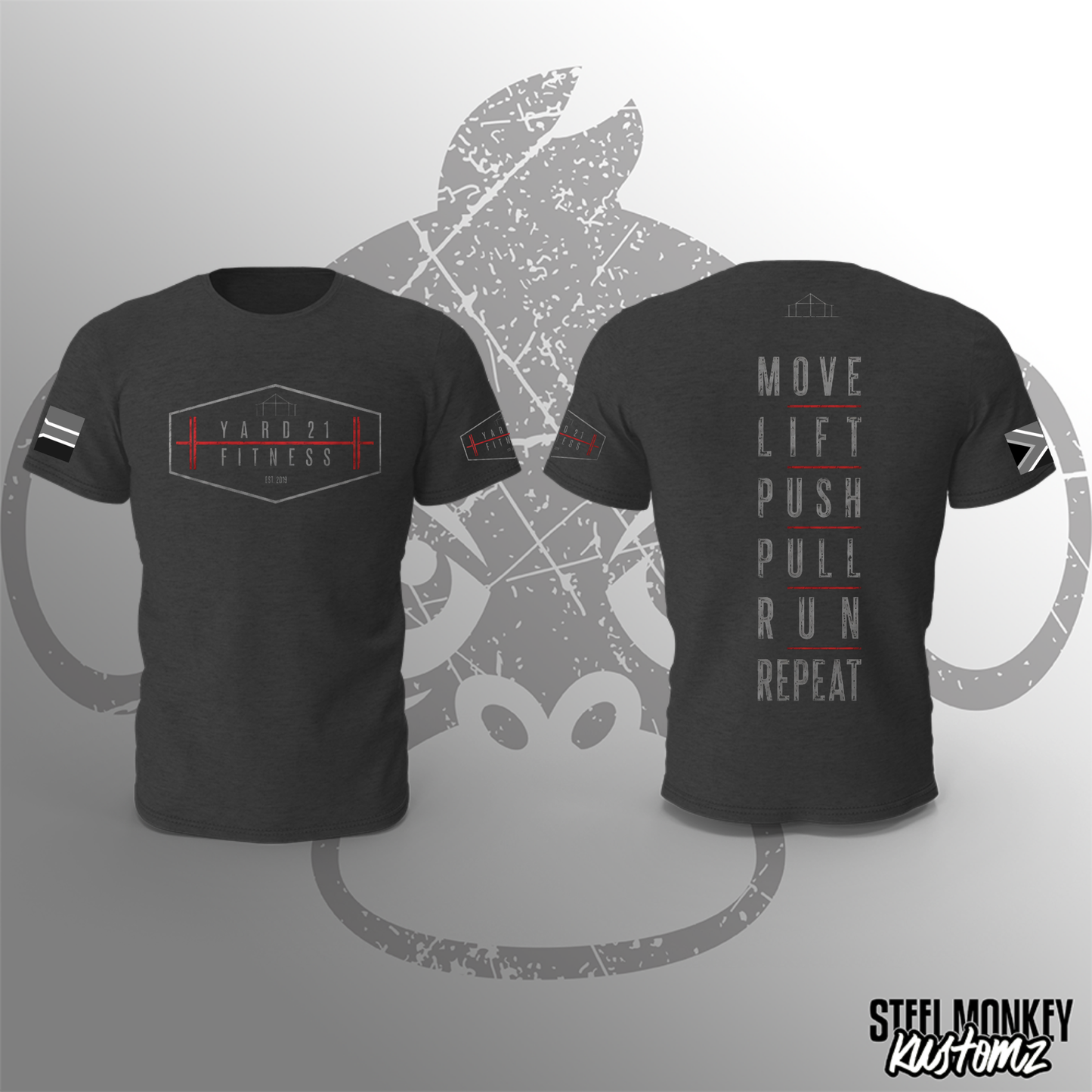 Yard21 Fitness - Charcoal Melange T-Shirt
