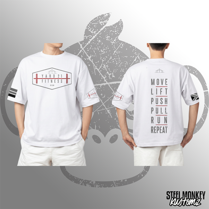 Yard21 Fitness - Mens Oversized T-Shirt - White Cotton