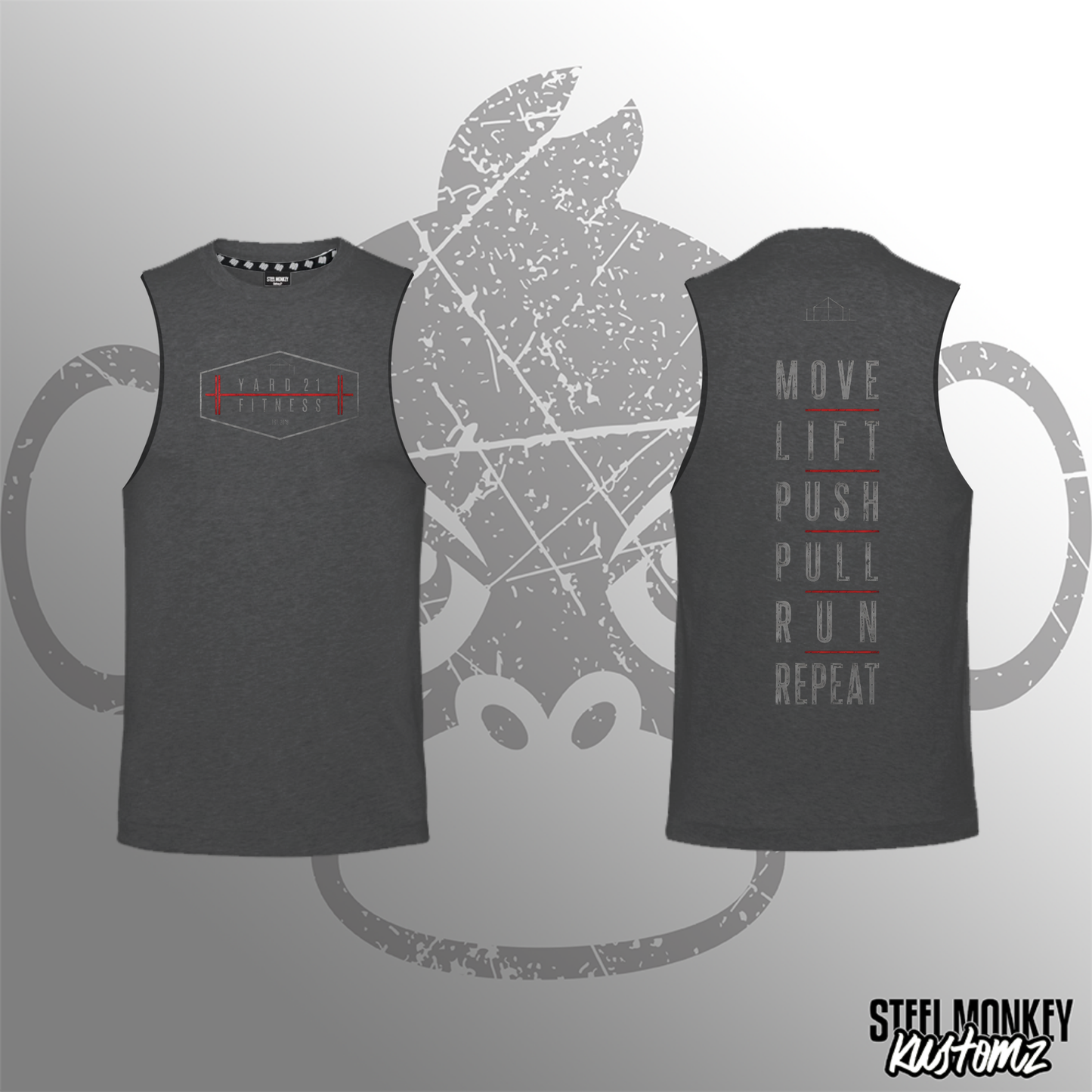 Yard21 Fitness - Mens Muscle Tank - Charcoal