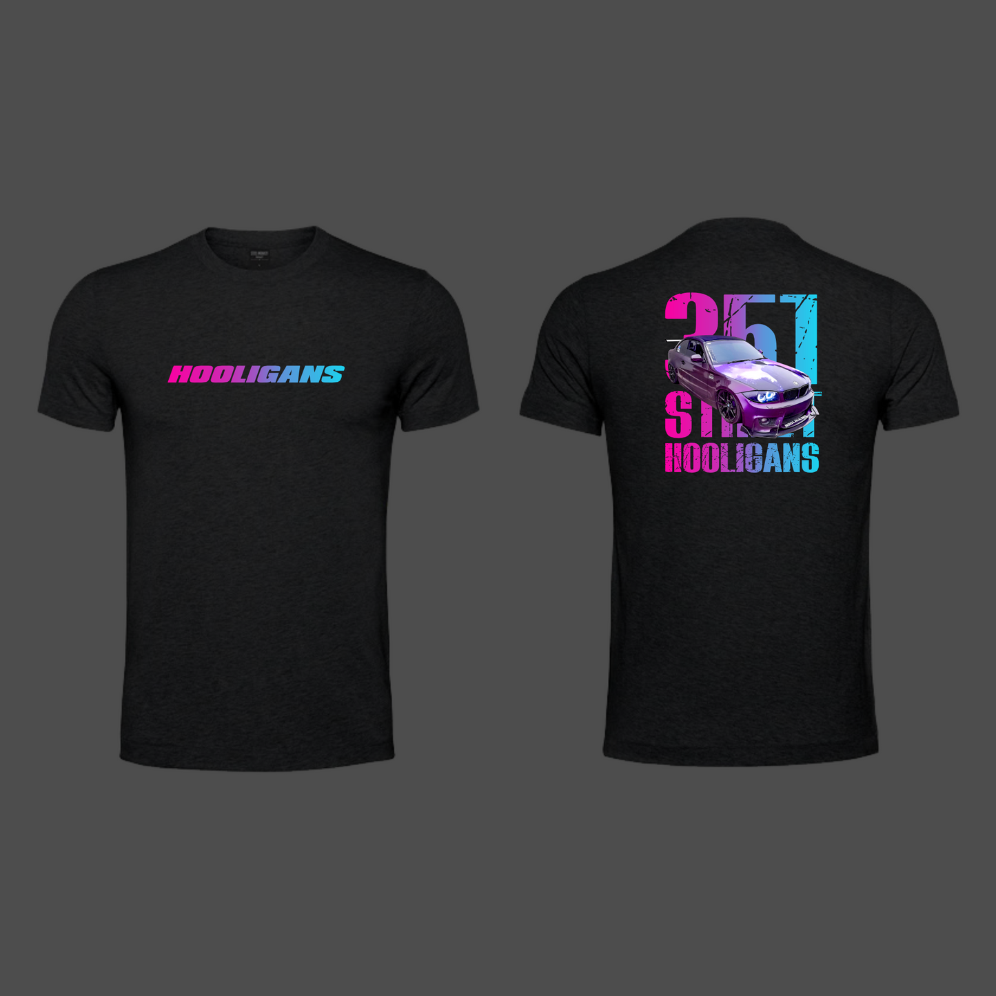 Hooligans Special Orders - Tshirt - Multi Car - Hooligans Writing