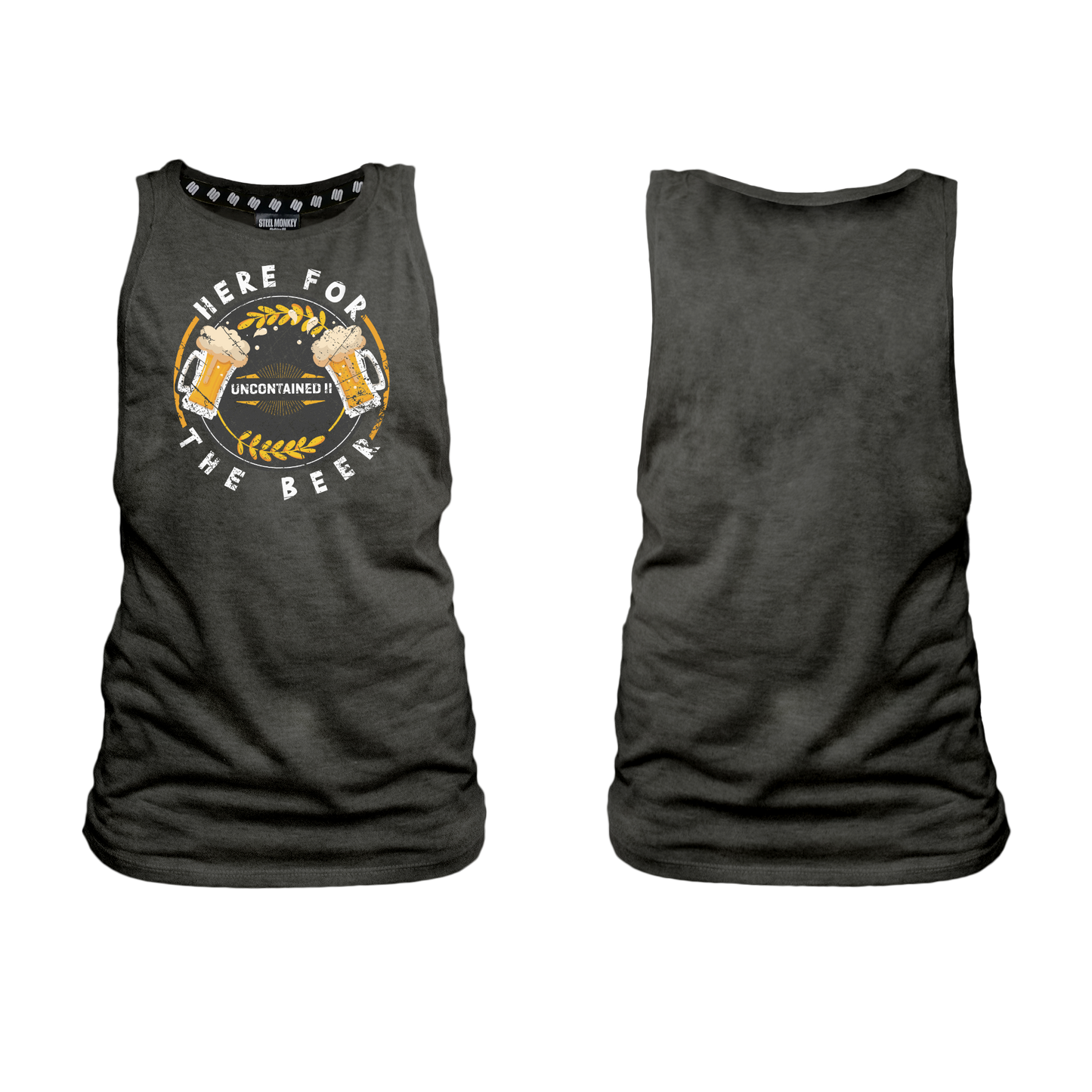 Uncontained II Beer Ladies Muscle Tank - Charcoal Melange