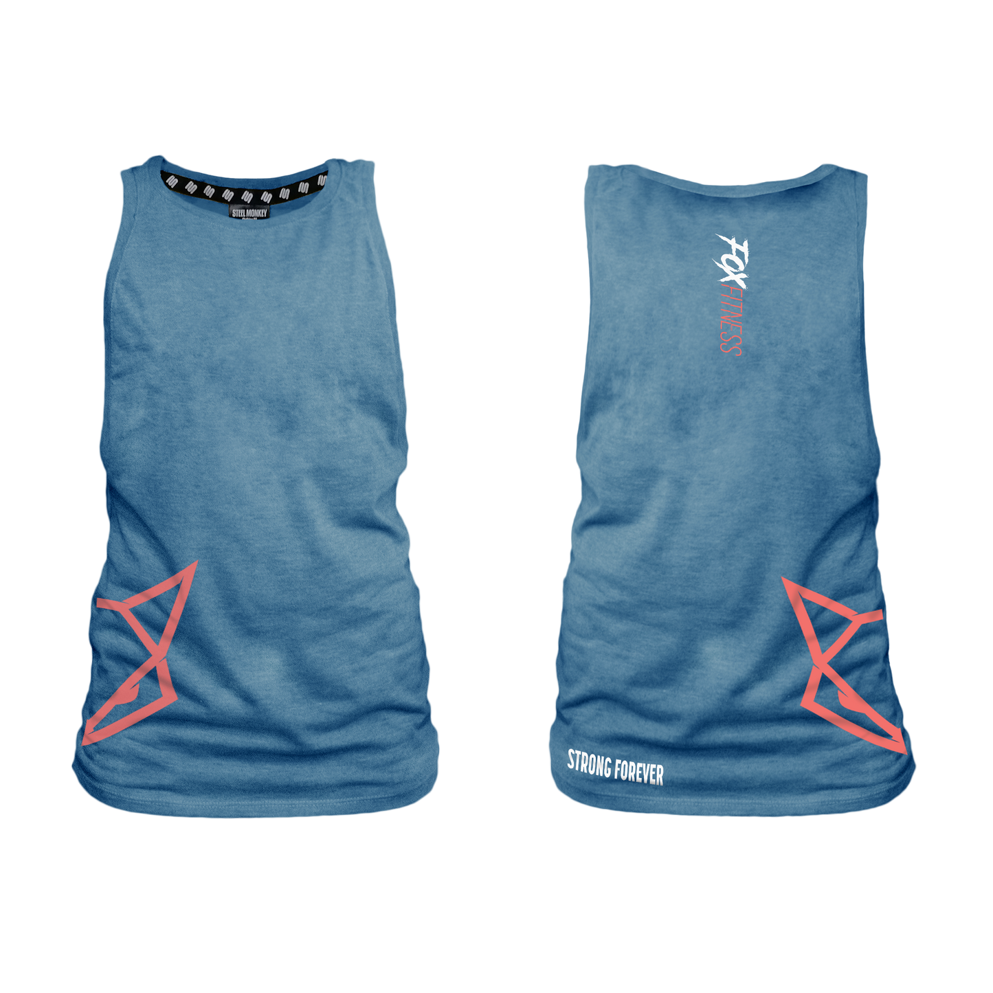 Fox Fitness Ladies Muscle Tank - Blue Melange