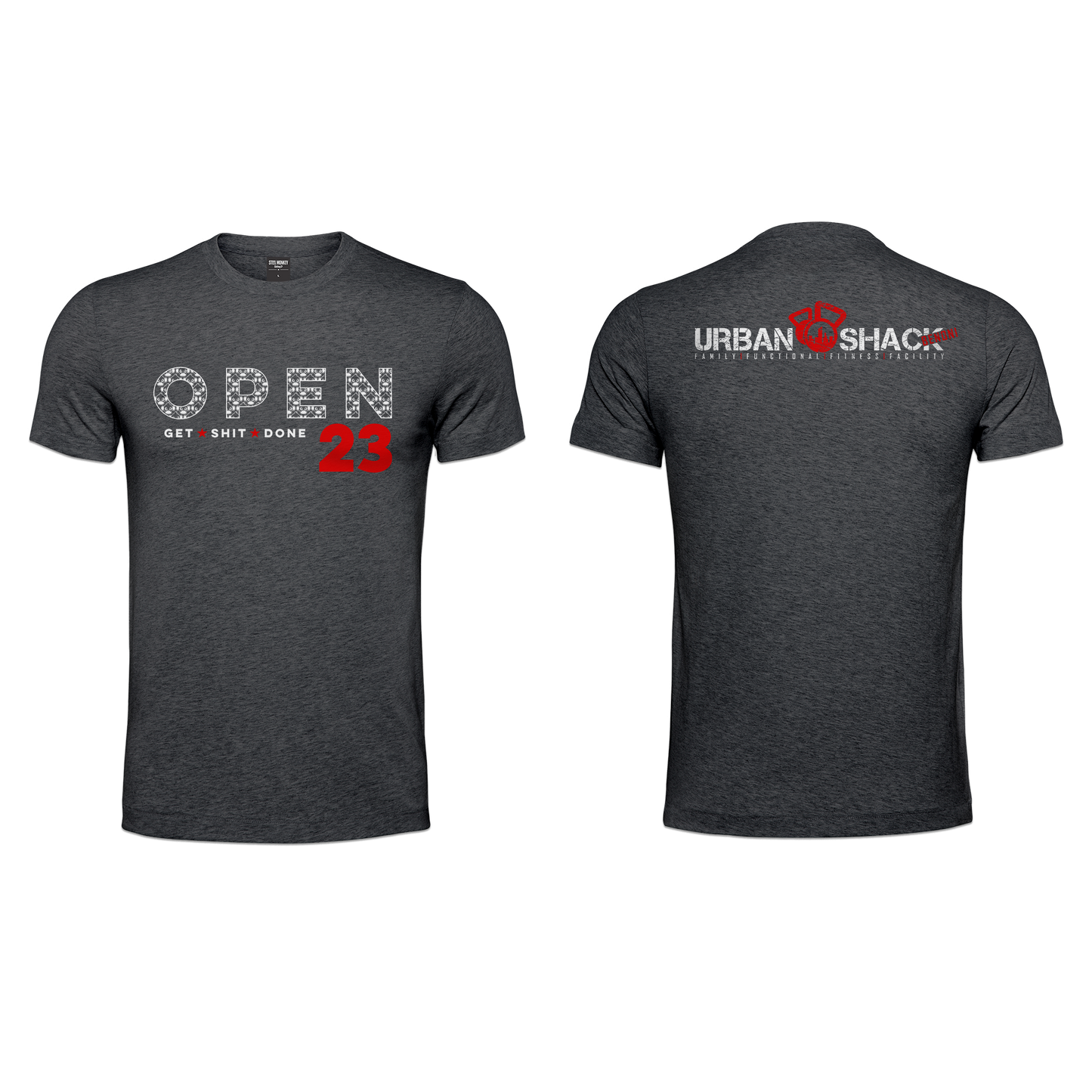 Urban Shack Open 23 Ladies T - Charcoal Melange