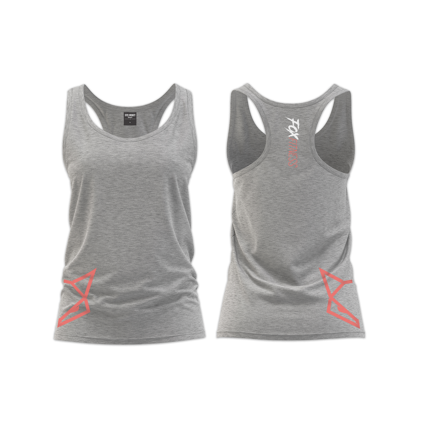 Fox Fitness Ladies Straight Cut  Vest - Grey Melange