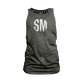 SM Ladies Melange Muscle Tank - SM Grunge White