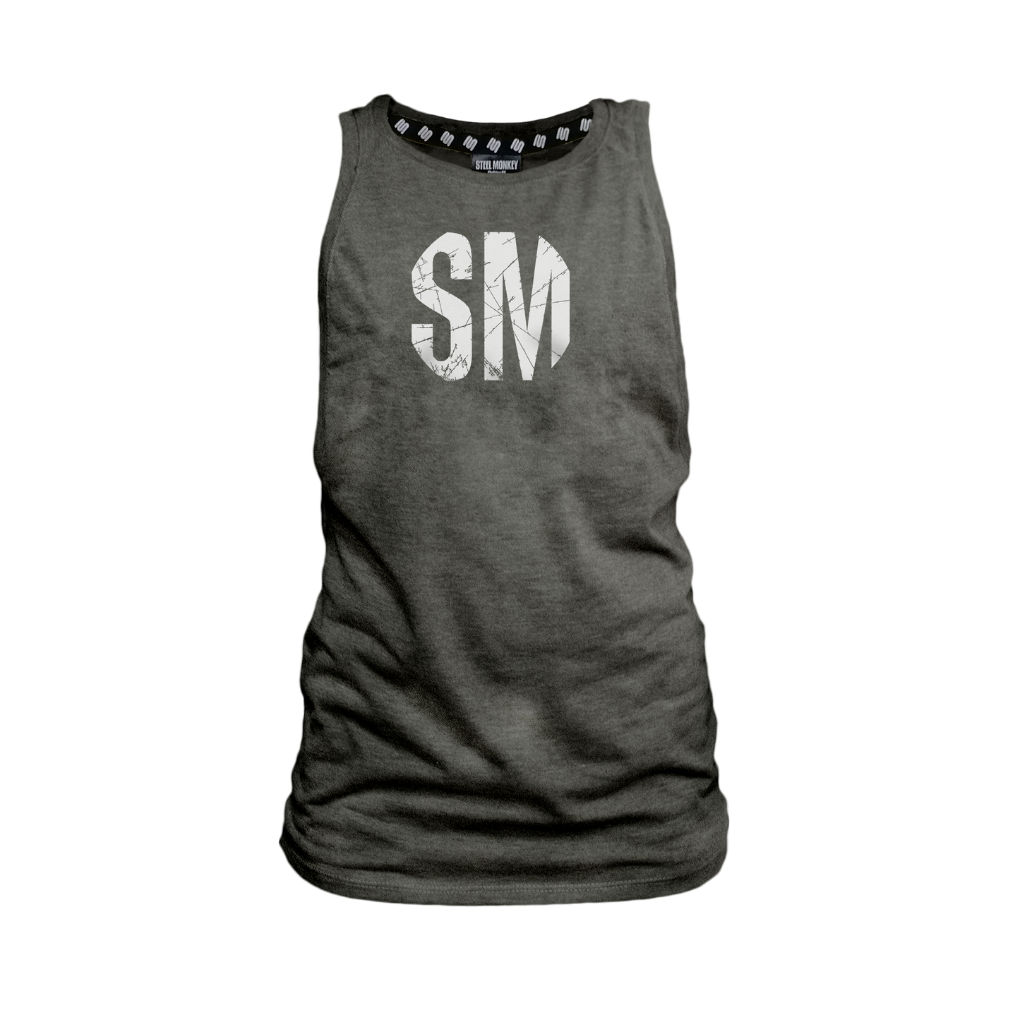 SM Ladies Melange Muscle Tank - SM Grunge White