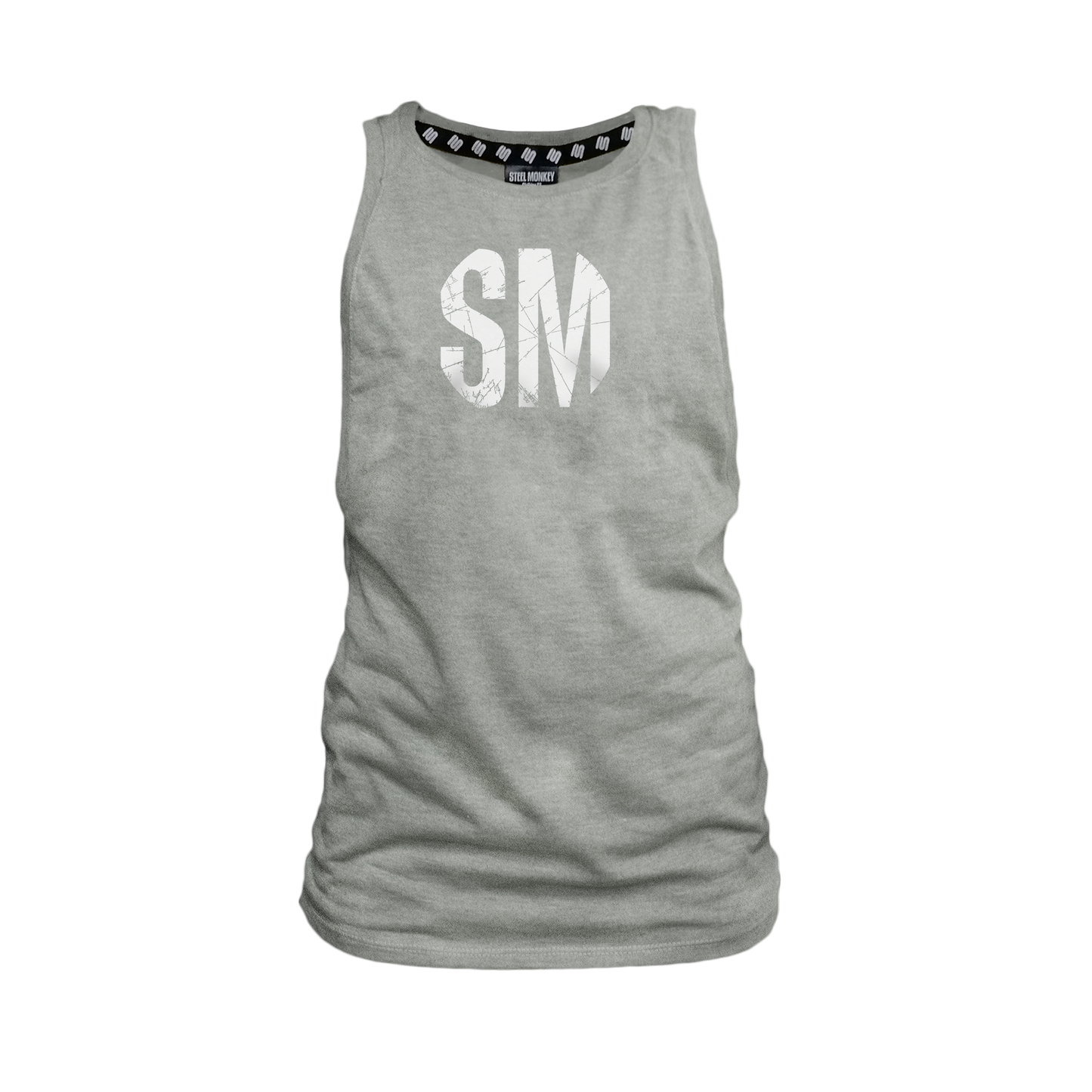 SM Ladies Melange Muscle Tank - SM Grunge White