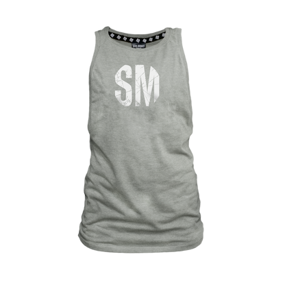 SM Ladies Melange Muscle Tank - SM Grunge White