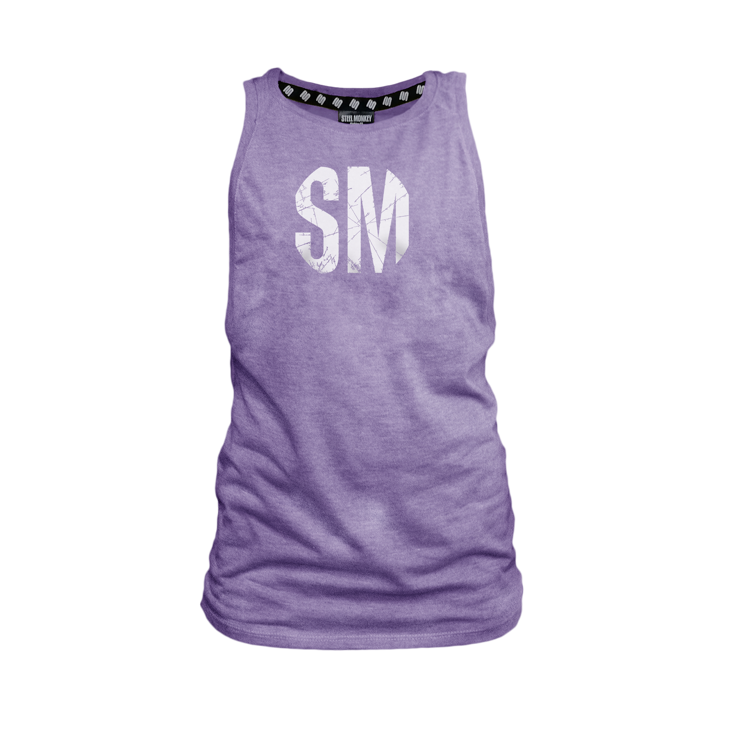 SM Ladies Melange Muscle Tank - SM Grunge White