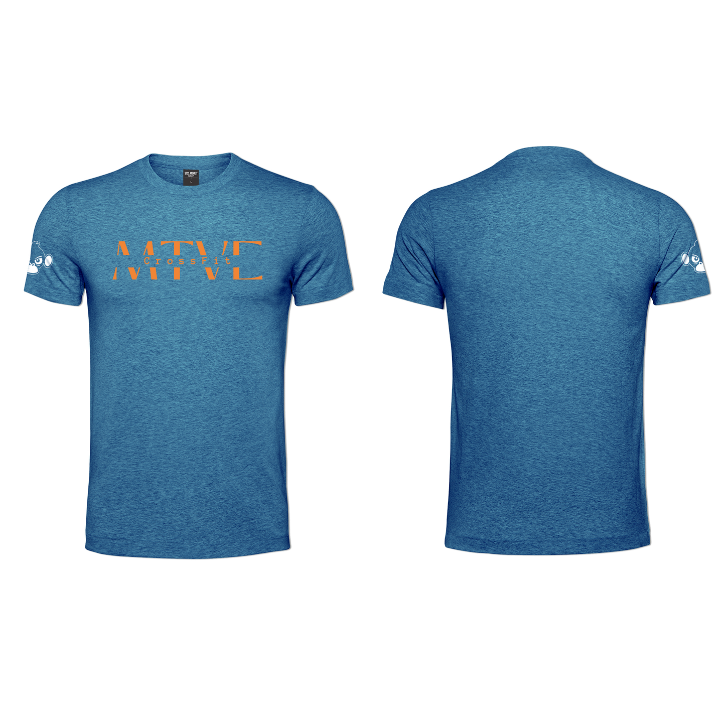 CrossFit Motive Men's T-Shirt - Blue Melange (Orange)