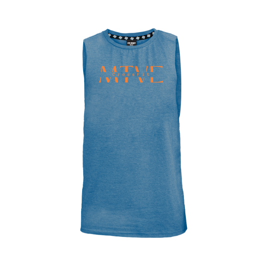 CrossFit Motive Men's Tank - Blue Melange (Orange)
