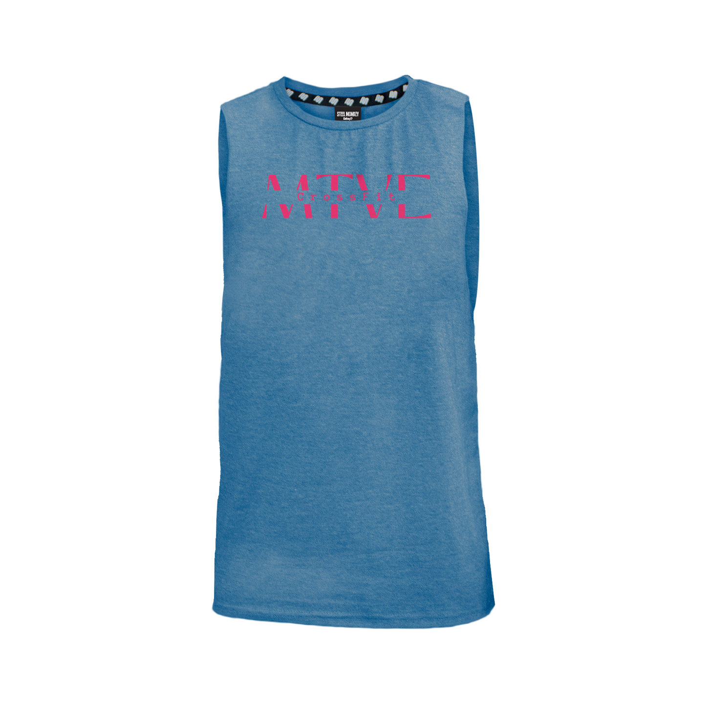 CrossFit Motive Men's Tank - Blue Melange (Pink)