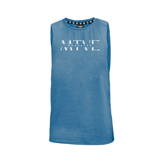 CrossFit Motive Men's Tank - Blue Melange (White)