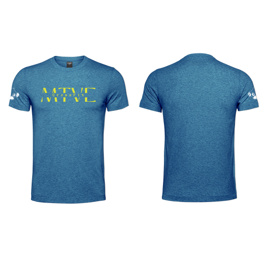 CrossFit Motive Men's T-Shirt - Blue Melange (Yellow)