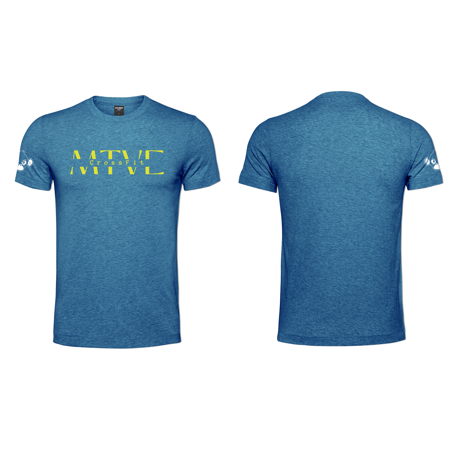 CrossFit Motive Men's T-Shirt - Blue Melange (Yellow)