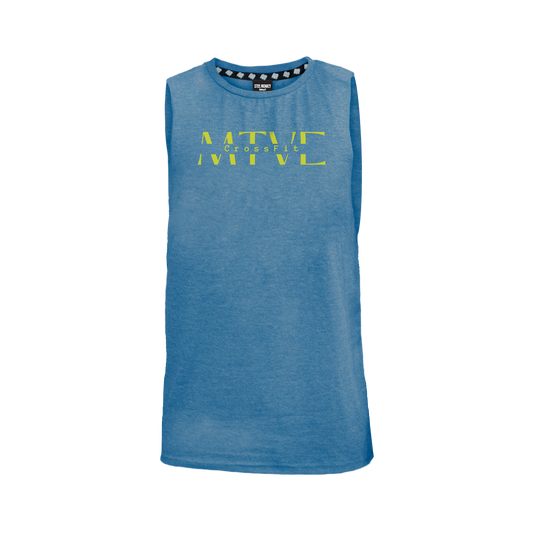 CrossFit Motive Men's Tank - Blue Melange (Yellow)