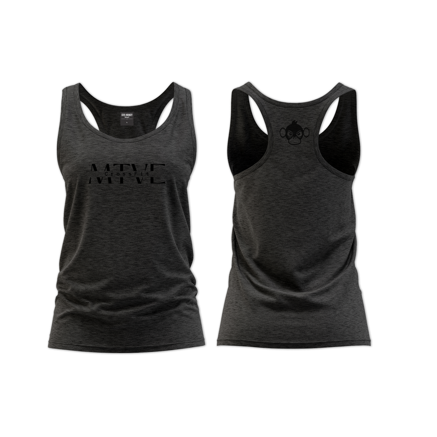 CrossFit Motive Ladies Straight Cut Vest - Charcoal Melange (Black)