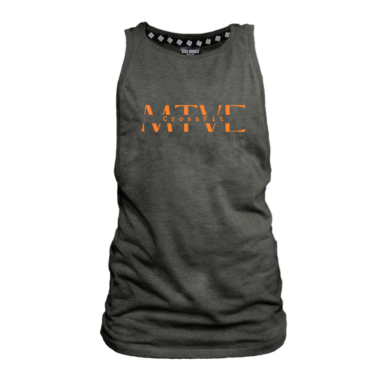 CrossFit Motive Ladies Muscle Tank - Charcoal Melange (Orange)