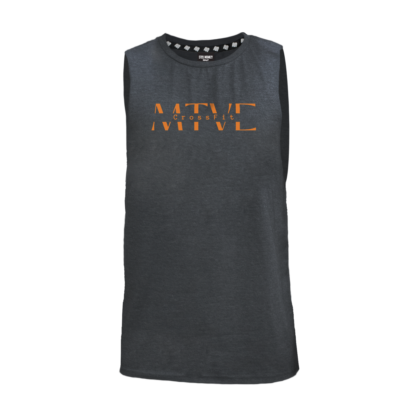 CrossFit Motive Men's Tank - Charcoal Melange (Orange)