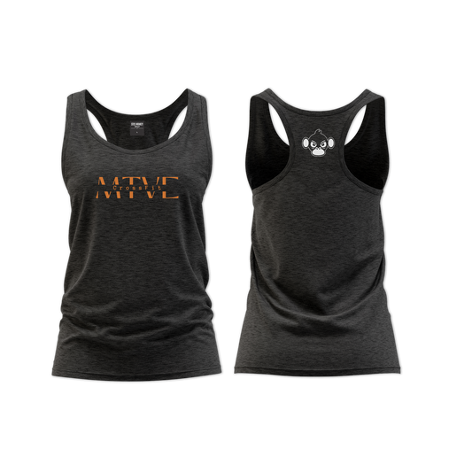 CrossFit Motive Ladies Straight Cut Vest - Charcoal Melange (Orange)