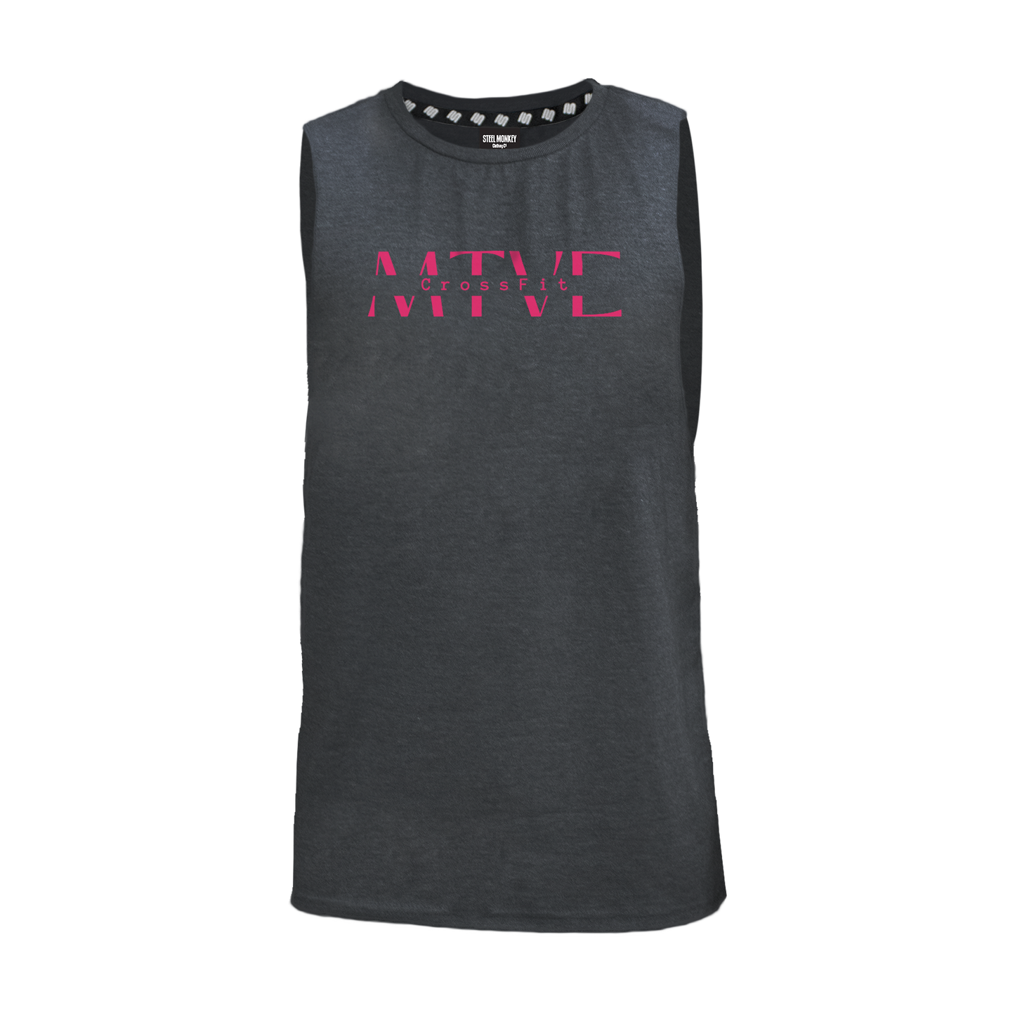 CrossFit Motive Men's Tank - Charcoal Melange (Pink)