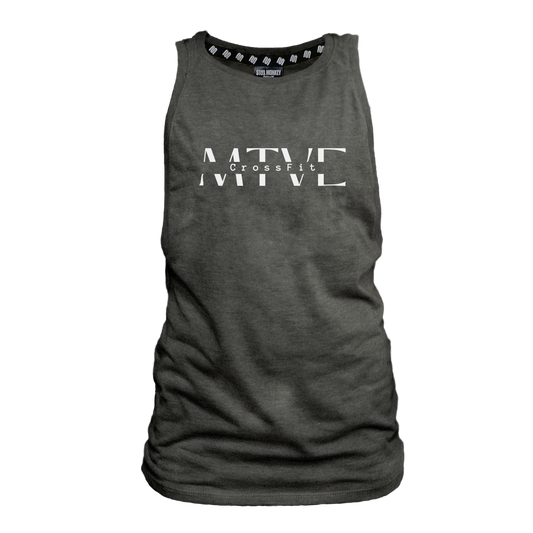 CrossFit Motive Ladies Muscle Tank - Charcoal Melange (White)