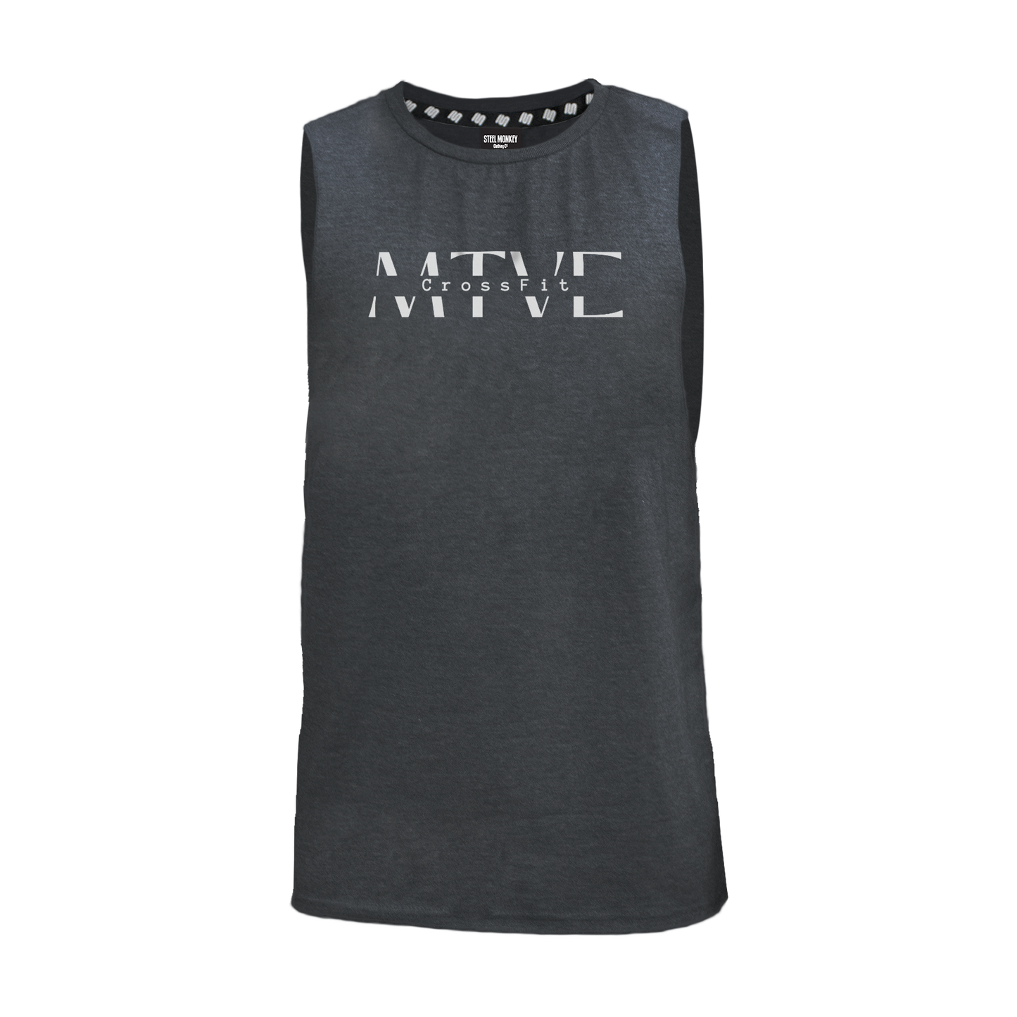 CrossFit Motive Men's Tank - Charcoal Melange (White)