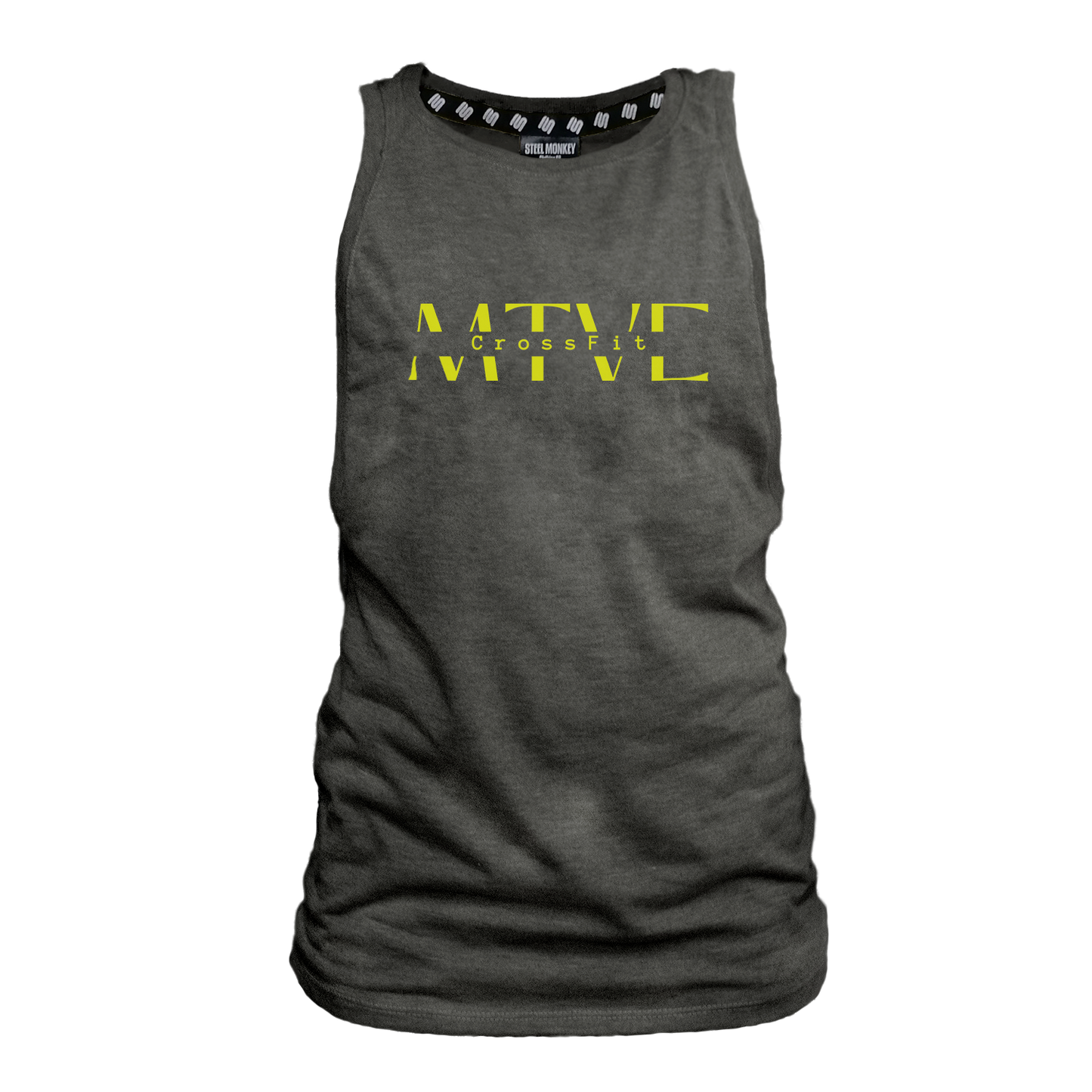 CrossFit Motive Ladies Muscle Tank - Charcoal Melange (Yellow)