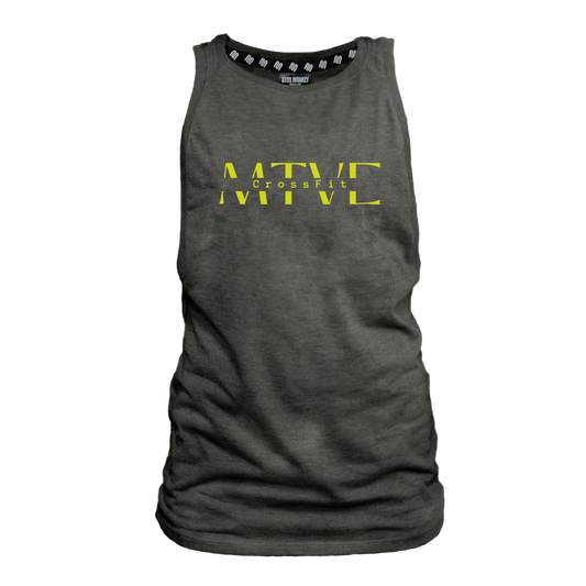 CrossFit Motive Ladies Muscle Tank - Charcoal Melange (Yellow)