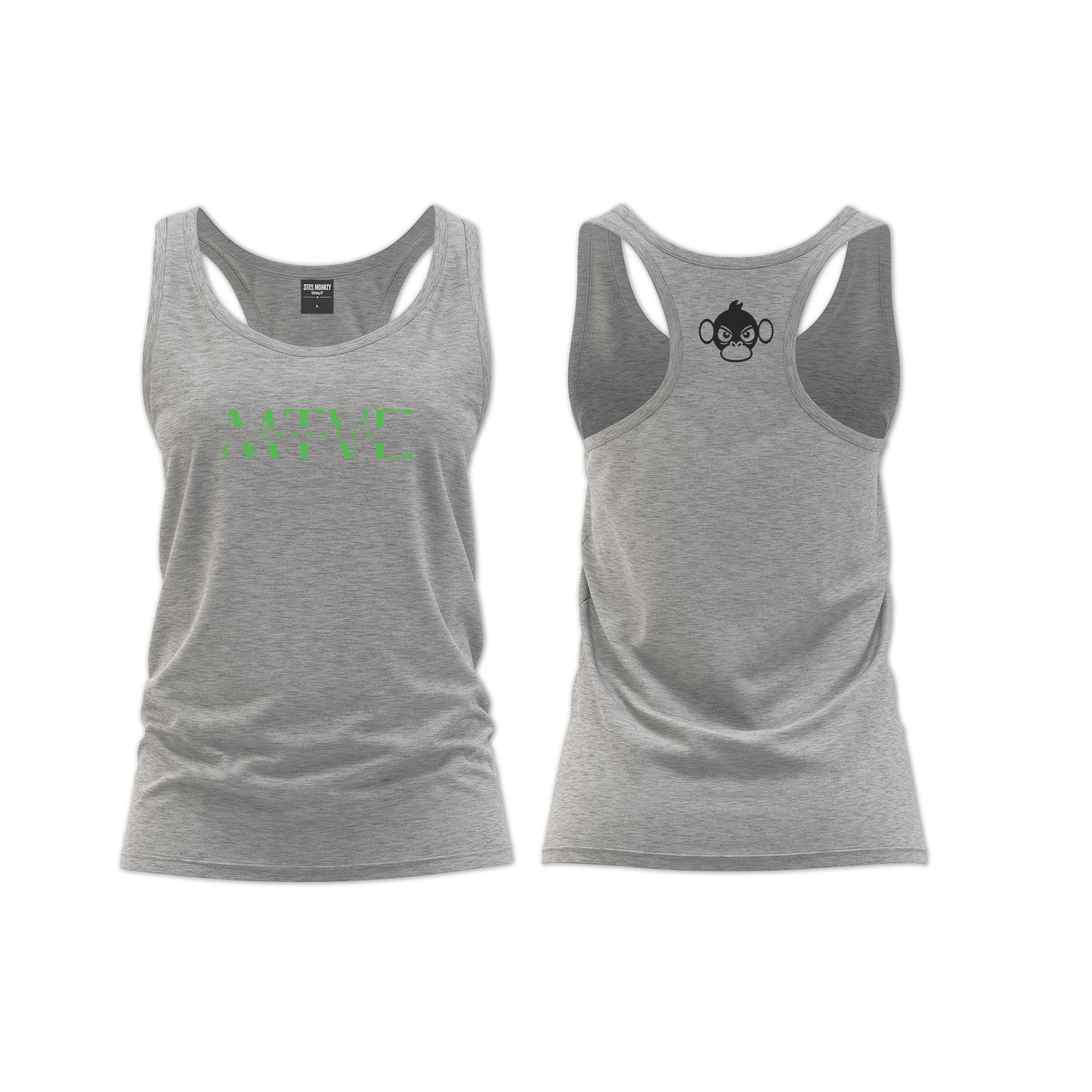 CrossFit Motive Ladies Straight Cut Vest - Grey Melange (Green)