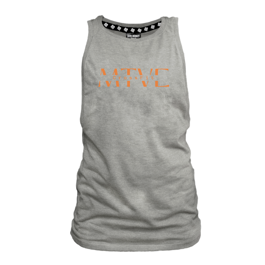 CrossFit Motive Ladies Muscle Tank - Grey Melange (Orange)