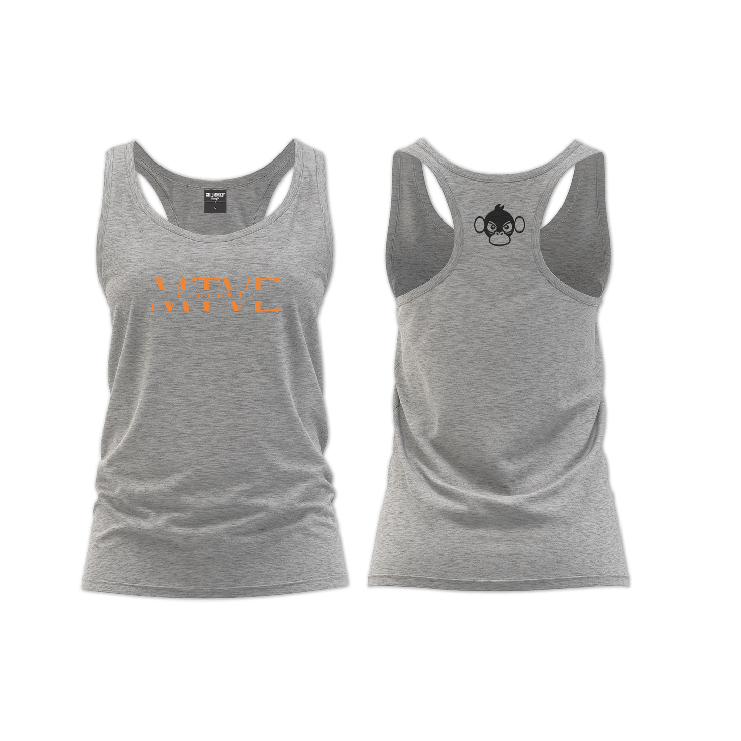 CrossFit Motive Ladies Straight Cut Vest - Grey Melange (Orange)