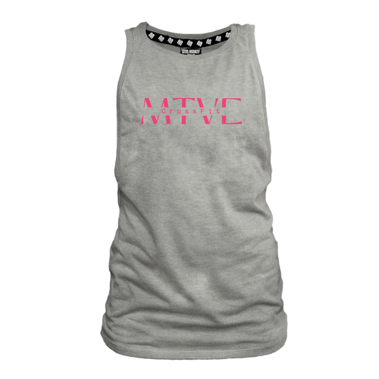 CrossFit Motive Ladies Muscle Tank - Grey Melange (Pink)