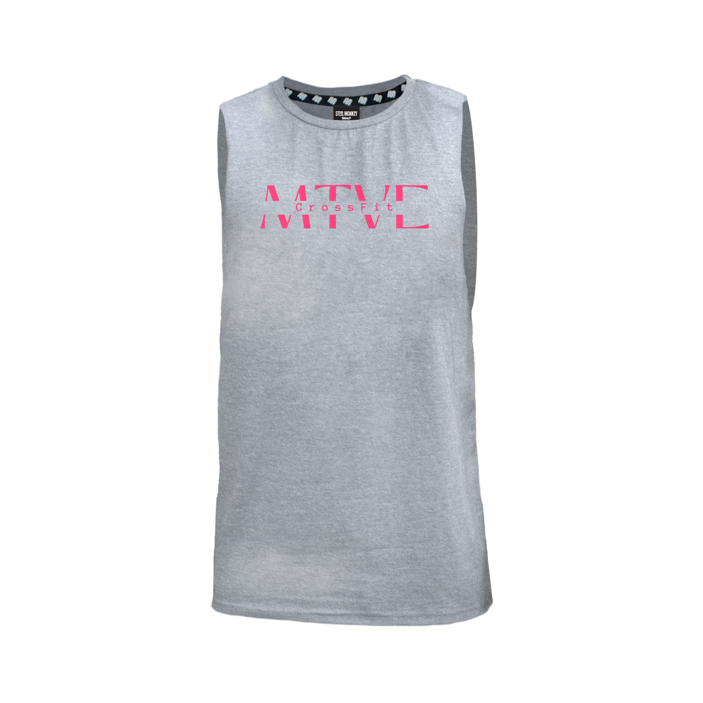 CrossFit Motive Men's Tank - Grey Melange (Pink)