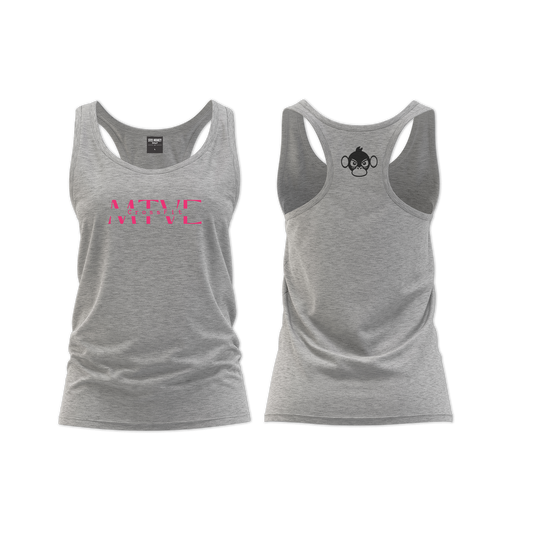 CrossFit Motive Ladies Straight Cut Vest - Grey Melange (Pink)