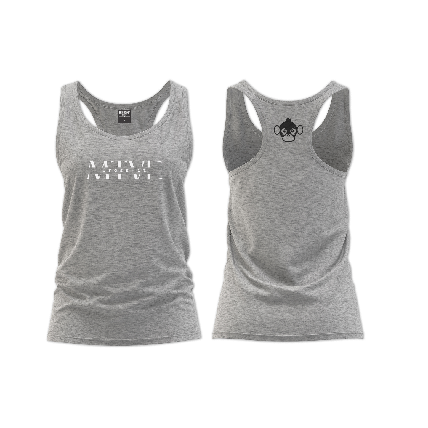 CrossFit Motive Ladies Straight Cut Vest - Grey Melange (White)