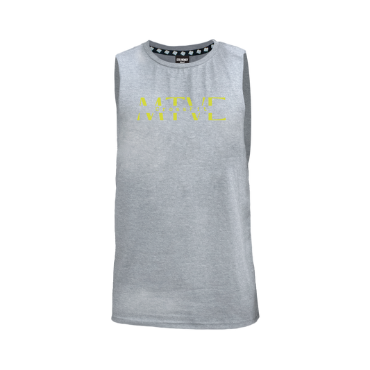 CrossFit Motive Men's Tank - Grey Melange (Yellow)