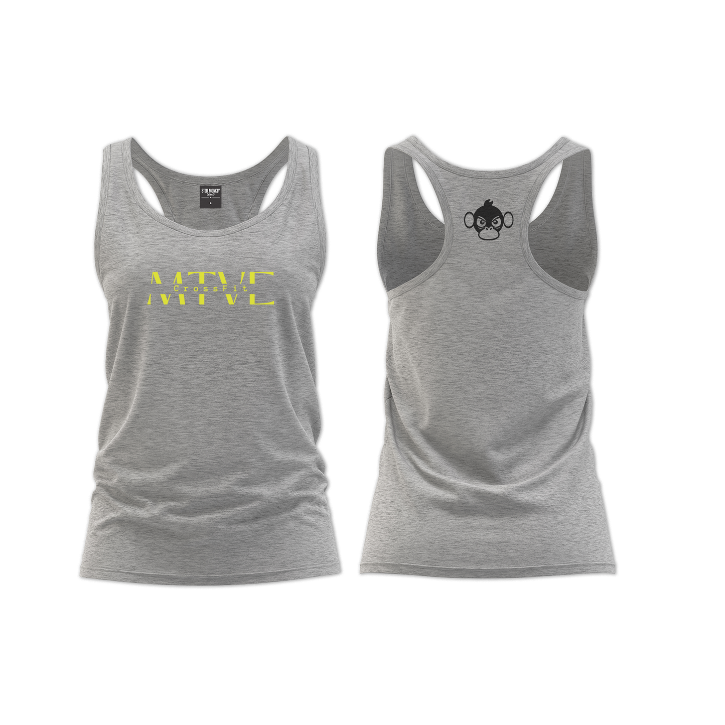 CrossFit Motive Ladies Straight Cut Vest - Grey Melange (Yellow)