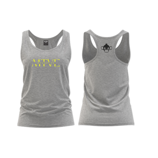 CrossFit Motive Ladies Straight Cut Vest - Grey Melange (Yellow)