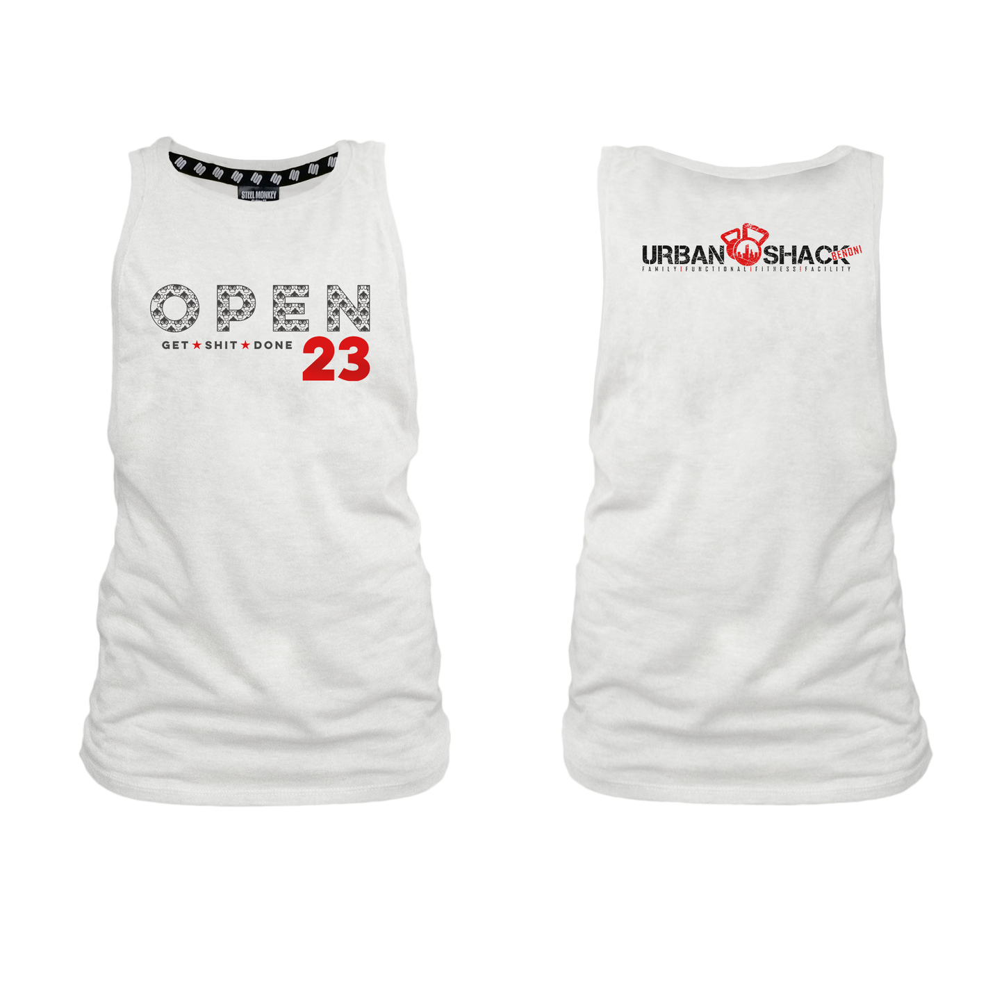 Urban Shack Open 2023 Ladies Muscle Tank - White Melange