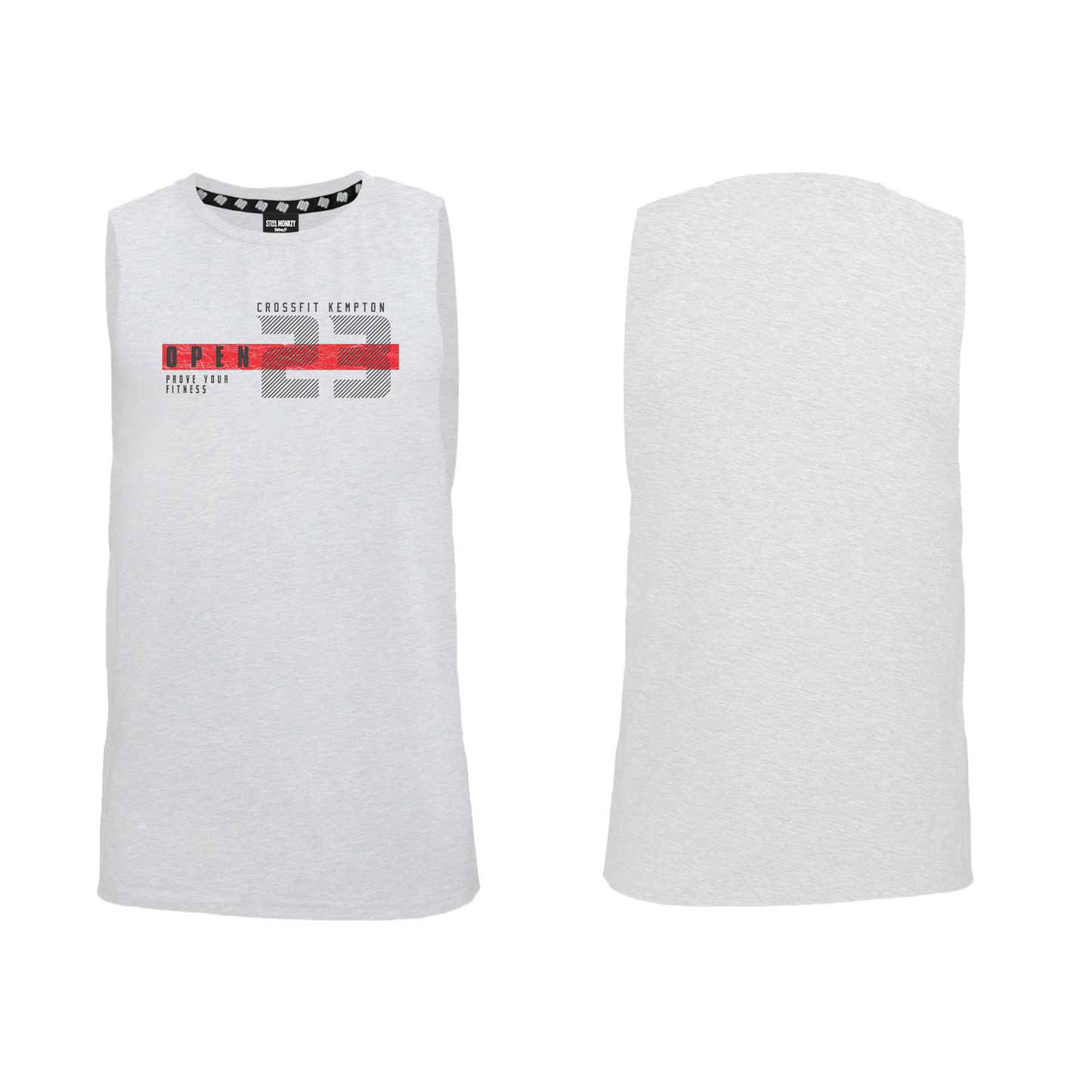 Crossfit Kempton Park Open 23 Mens Muscle Tank - White Melange